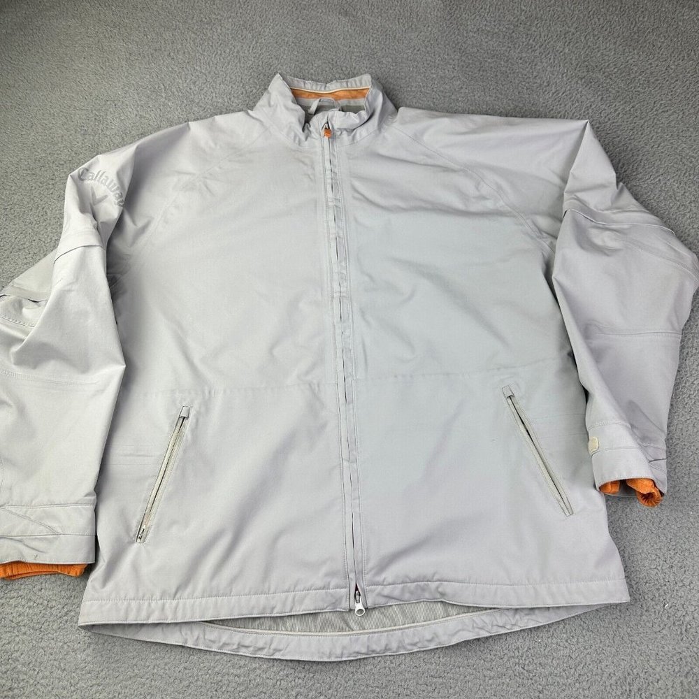 Callaway Tour Authentic Jacket Men XL Gray Full Zip Mock Neck Long Sleeve Used